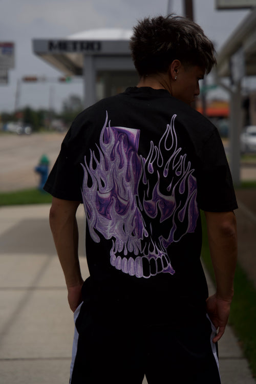ESE TEXAS SKULL PURPLE CHROME TEE