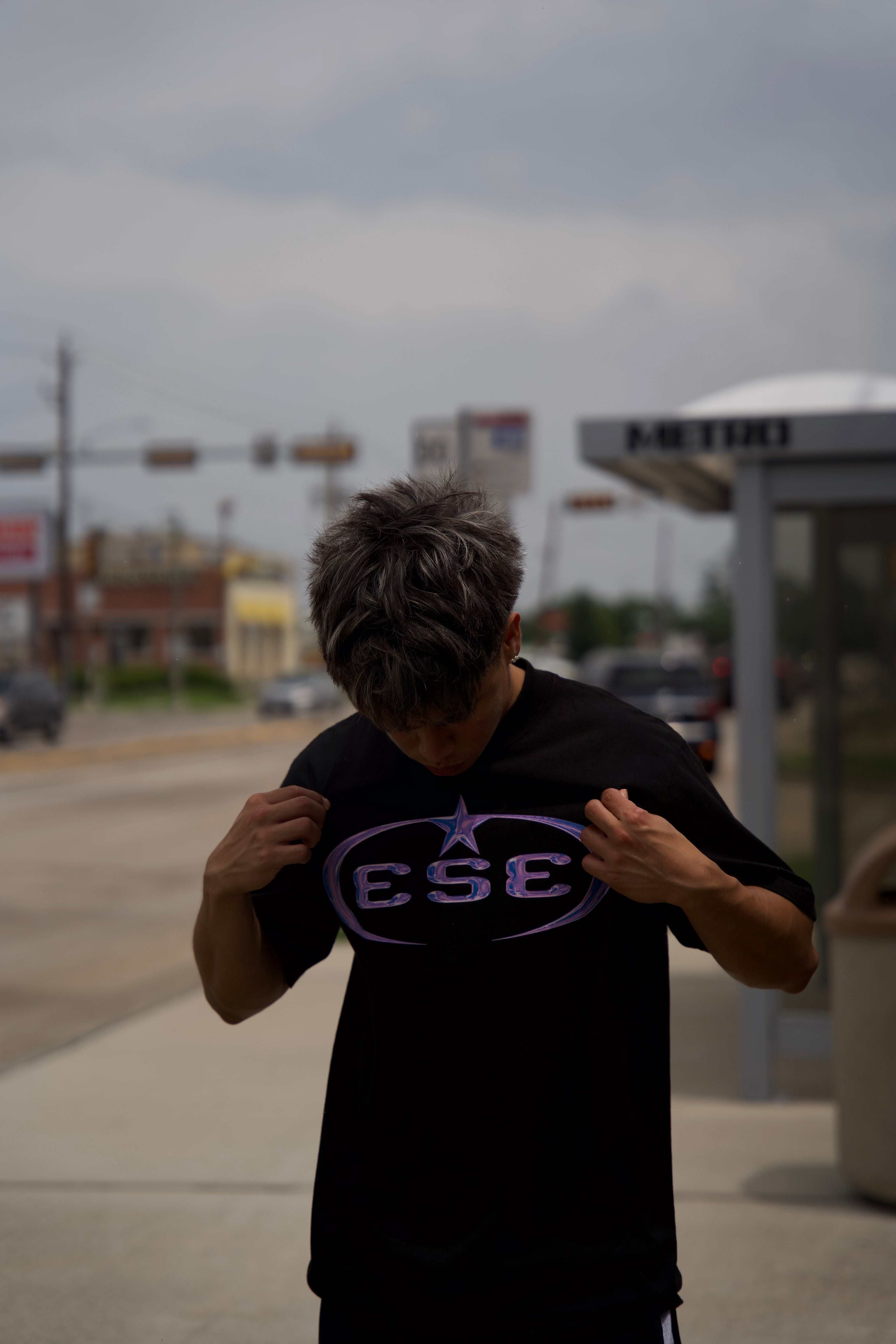 ESE TEXAS SKULL PURPLE CHROME TEE